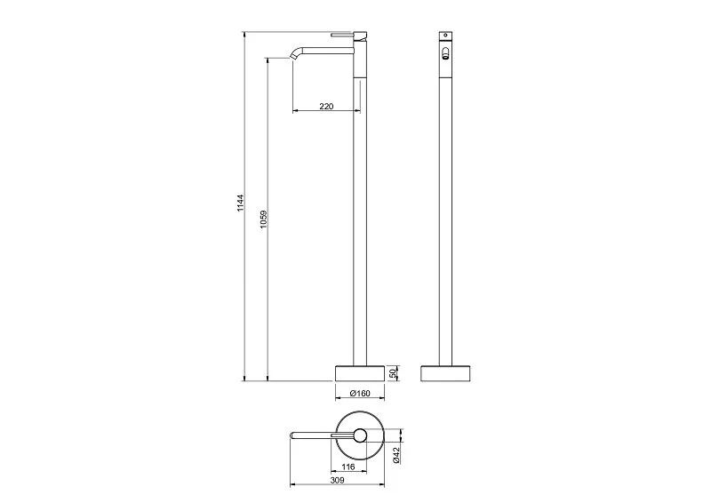 Смеситель для раковины Акватек Европа золото шлифованное AQ1309BG (детальная фотография), для раковины