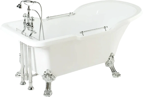 Ванна из искусственного камня Migliore Impero 180х87 см фурнитура хром - фото 2