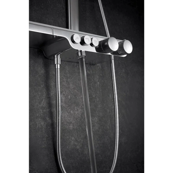 Душевая стойка Black&White Universe 7655 латунь (детальная фотография), с тропическим душем