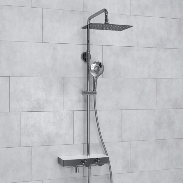 Душевая стойка WasserKRAFT Aller хром A113.069.101.CH Thermo (детальная фотография), хром