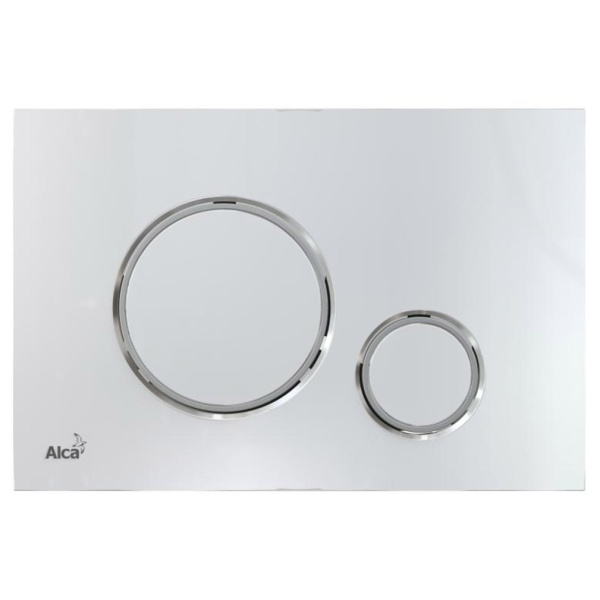 Клавиша смыва Alcaplast хром глянцевый/обод хром матовый M771 (детальная фотография)