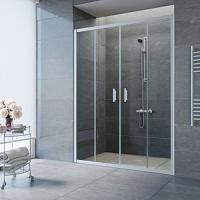 Душевая дверь профиль матовый хром стекло прозрачное Vegas-glass