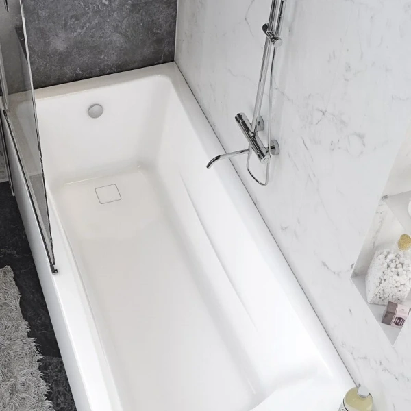 Ванна акриловая 1MarKa Prime 170 x 75 см, со скрытым сливом, белая, 01пра1775 (детальная фотография), современныe, hi-tech