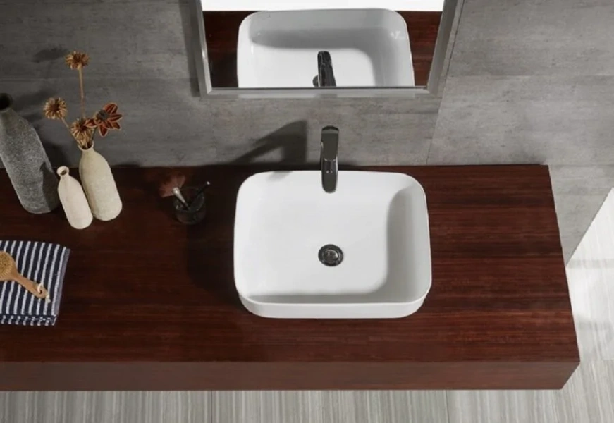 Раковина Bravat Source C22250W-ENG 50 см (детальная фотография), накладные (на столешницу), пристенные