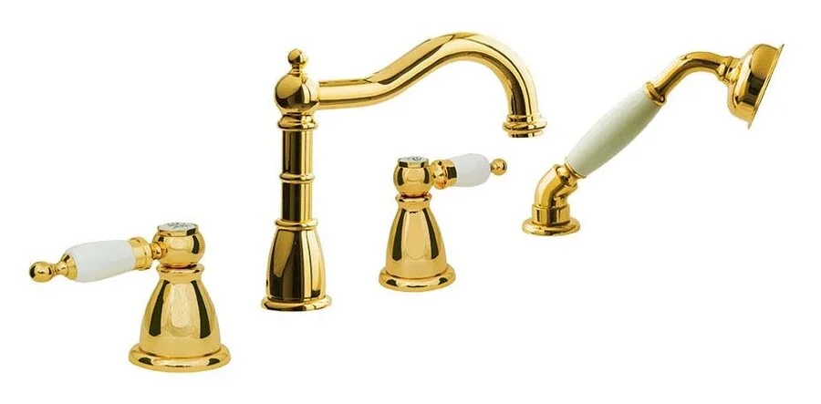 Смеситель для ванны Boheme Oro золото 395 (детальная фотография)