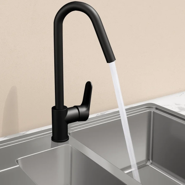 Смеситель для кухни VitrA Root Round матовый черный A4274236EXP (детальная фотография), черные