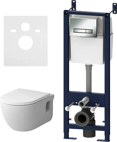 Унитаз с инсталляцией Am.Pm Like с сиденьем микролифт и клавишей - фото 2