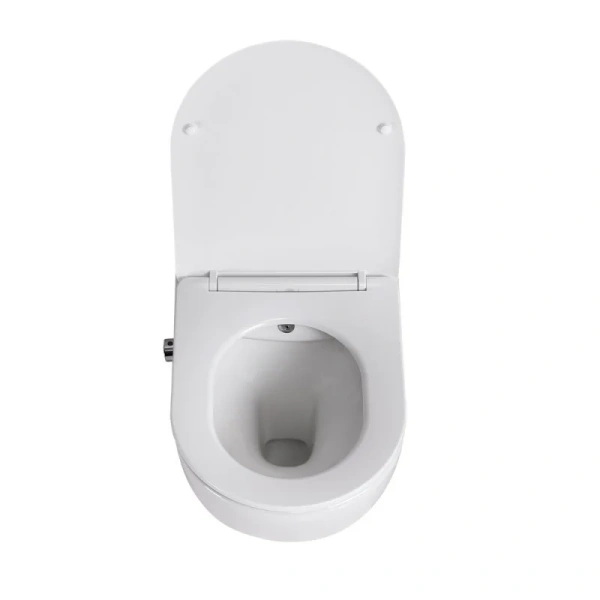 Унитаз подвесной BelBagno Uno с функцией биде BB3105CHR-BS/SC (детальная фотография), с горизонтальным, прямым выпуском, с прямым выпуском