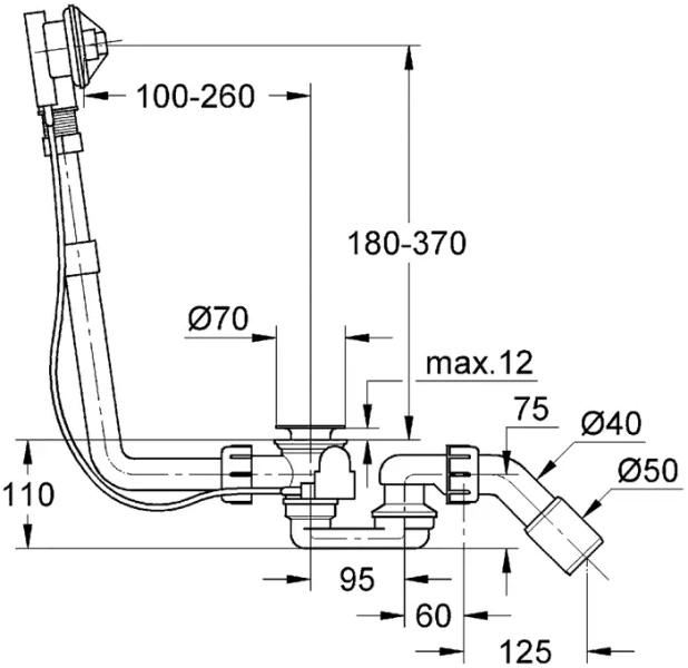 Слив-перелив для ванны Grohe Talento 28939000 (детальная фотография), полуавтомат
