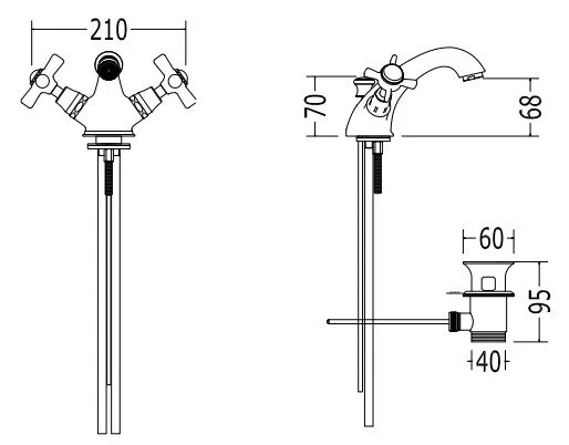 Смеситель для раковины Devon&Devon City UTCI110 (детальная фотография), для раковины