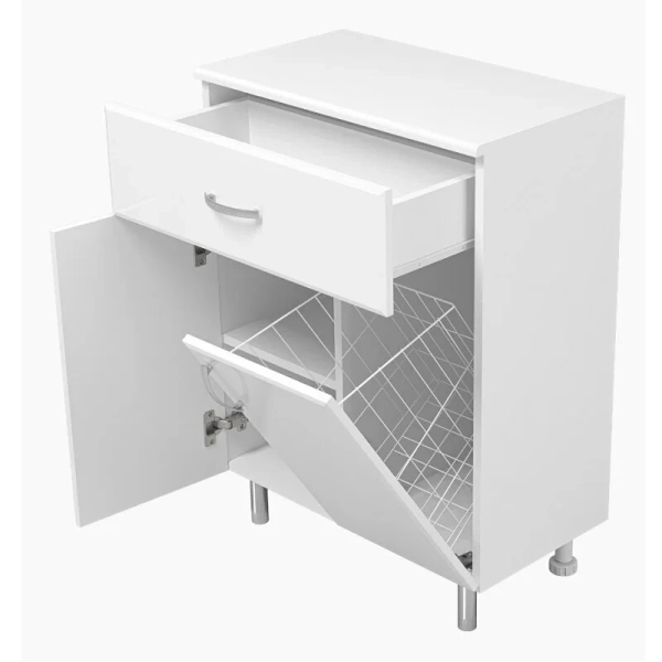 Тумба напольная Misty Люси 60 см с бельевой корзиной Э-Люс07060-011Бк (детальная фотография), напольные