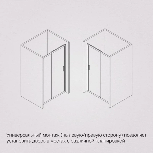 Душевая дверь в нишу AM.PM Gem Solo 140 см W90G-140-1-195 (детальная фотография), 140 см