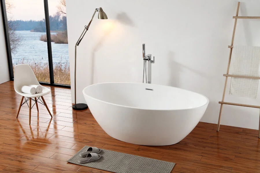 Акриловая ванна Abber 175х100 см отдельностоящая AB9249 (детальная фотография), современныe, hi-tech