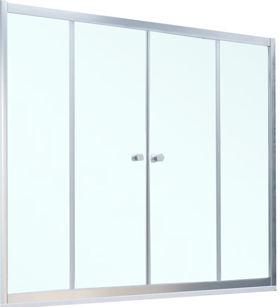 Душевая шторка на ванную профиль матовый хром стекло прозрачное Vegas-glass Z2V NOVO 160 07 01 (детальная фотография)