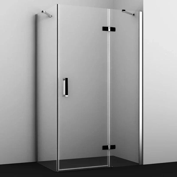 Душевой уголок WasserKRAFT Aller 120х80 см левый, ручка черная 10H06LBLACK (детальная фотография), прямоугольные