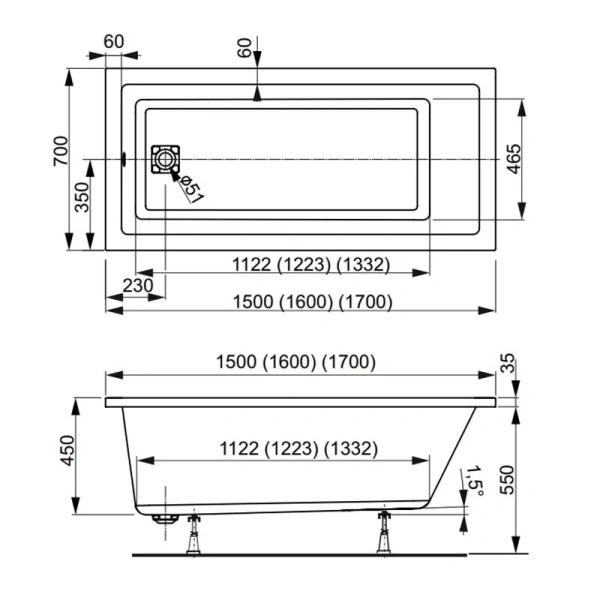 Ванна акриловая Vagnerplast Cavallo 150×70 см белая VPBA157CAV2X-04 (детальная фотография), приставные
