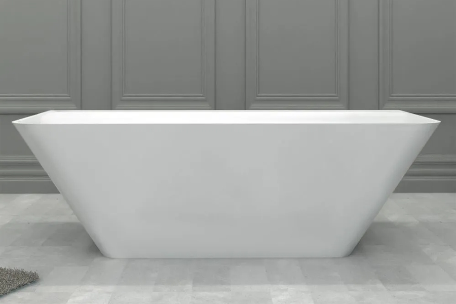 Ванна из искусственного камня Abber Stein 180x85 см белая матовая AS9619 (детальная фотография), современныe, hi-tech