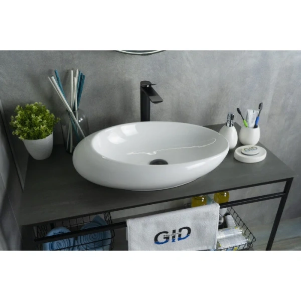 Раковина GID Creativo N9050 59 см белая 51167 (детальная фотография), керамические