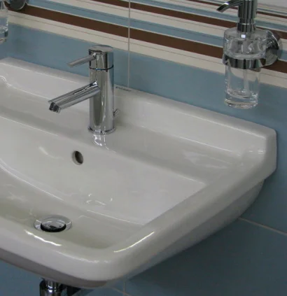 Раковина Duravit Starck 3 0300550000 (детальная фотография), прямоугольной формы, тюльпан