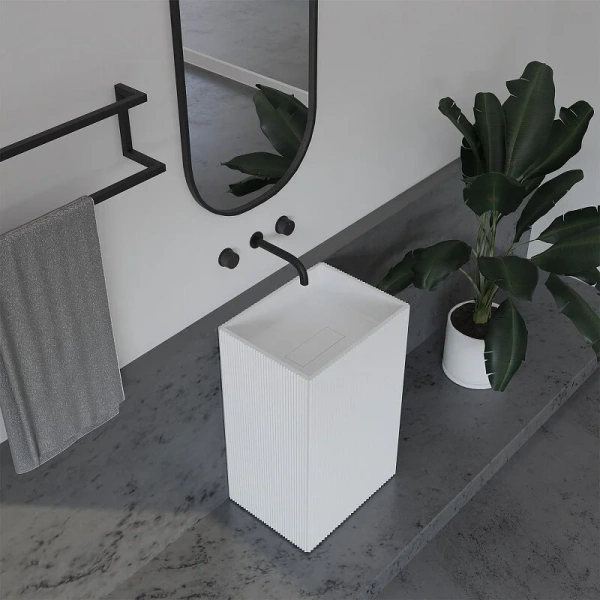 Раковина Abber Stein 50 см белая матовая AS2503-H (детальная фотография), белые