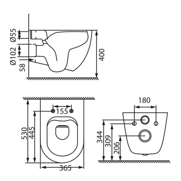 Унитаз подвесной Allen Brau Reality черный 4.32006.31 (детальная фотография), подвесные, встраиваемые