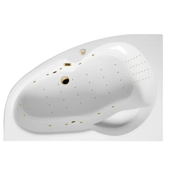 Ванна гидромассажная Excellent Newa Nano 160 x 95 см, цвет белый/золото, левая/правая, WAEX.NEL16.NANO.GL/WAEX.NEP16.NANO.GL (детальная фотография)
