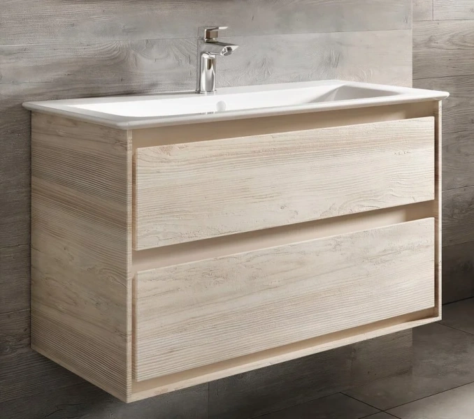 Тумба под раковину подвесная Ideal Standard Connect Air 100 см светло-коричневая  E0821UK (детальная фотография), современная, hi-tech