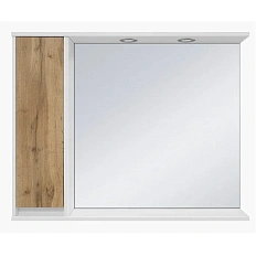 Зеркальный шкаф с подсветкой Misty Адриана 90 см левый