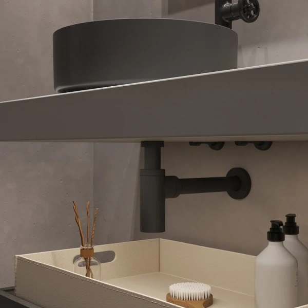 Сифон для раковины IDDIS Optima Home графит матовый OPTGM00i84 (детальная фотография) index_1