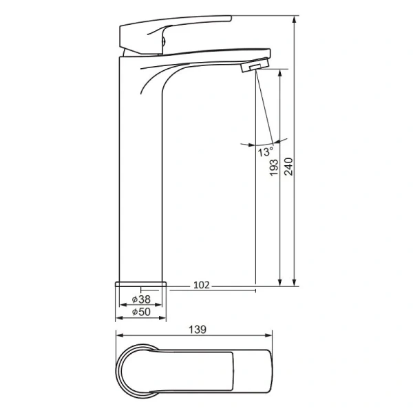Смеситель для раковины Damixa Eclipse 2.0 хром 480250000 (детальная фотография), для раковины