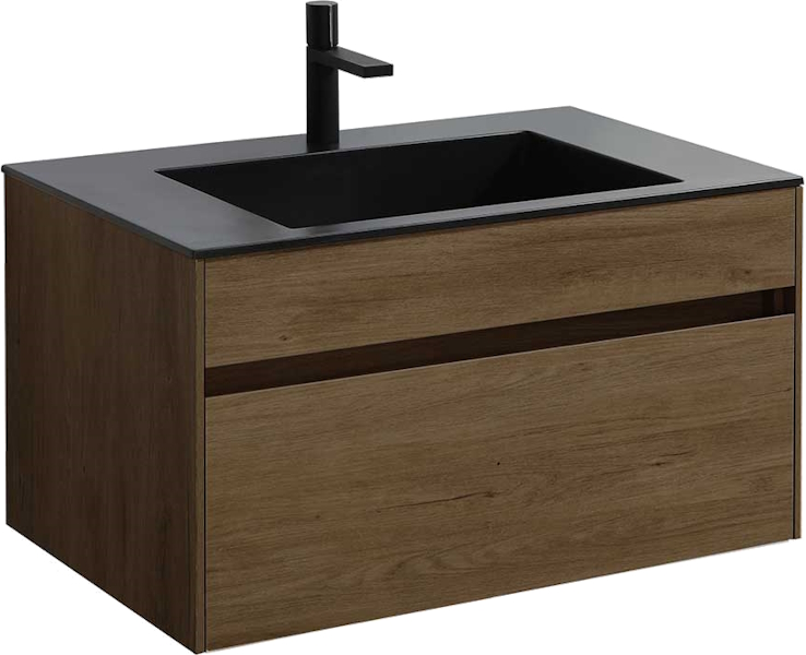 Тумба под раковину подвесная Vincea Chiara 79,2 см T.Oak VMC-2C800TO (детальная фотография), светло-коричневая