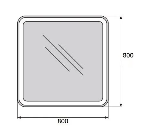 Зеркало с подсветкой BelBagno Spc 80 см с кнопочным выключателем SPC-MAR-800-800-LED-BTN (детальная фотография), в наличии