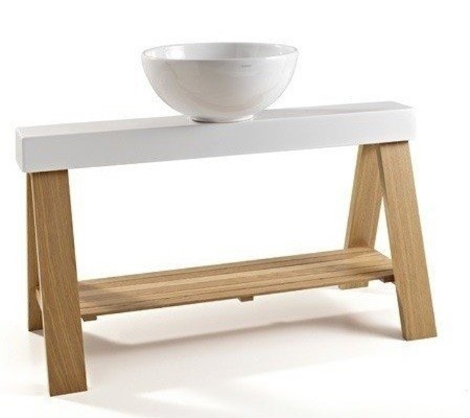 Мебель для ванной ArtCeram One Shot Il Cavalletto 120 OSL002 (детальная фотография), светло-коричневая