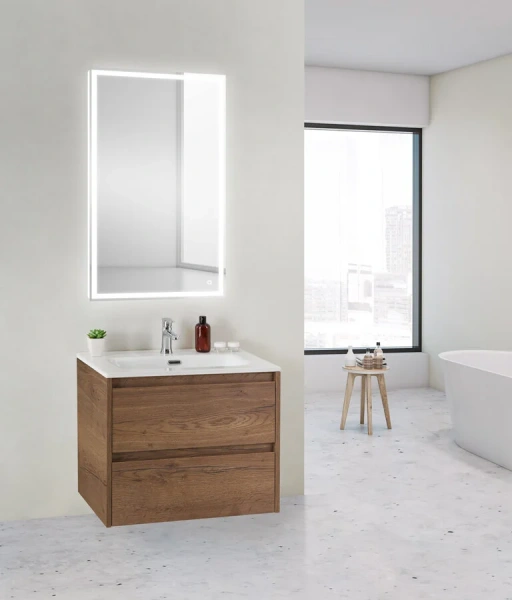 Тумба под раковину подвесная BelBagno Kraft 70 см rovere tabacco KRAFT 39-700/390-2C-SO-RT (детальная фотография), подвесная, пристенная