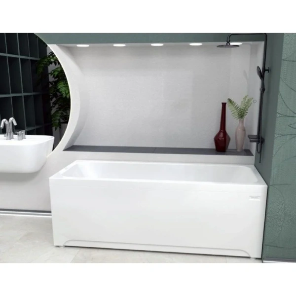 Акриловая ванна Радомир Патрисия 1-01-3-0-1-331К, 170 x 70 см, каркас, фронтальный экран, сифон, слив-перелив автомат в комплекте, белая/золото (детальная фотография), 170х70