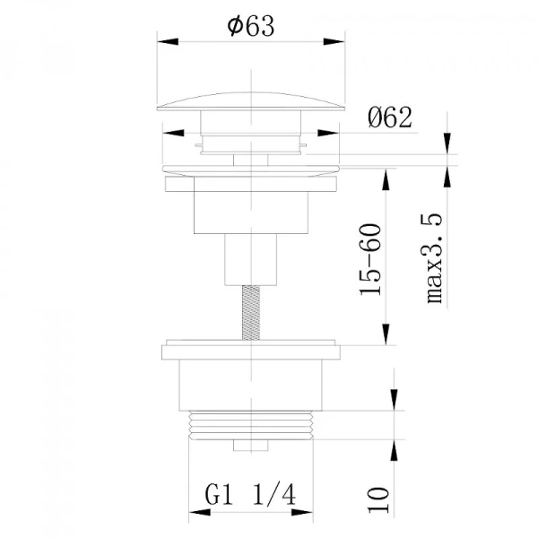 Донный клапан Abber черный матовый AF0011B (детальная фотография), в наличии