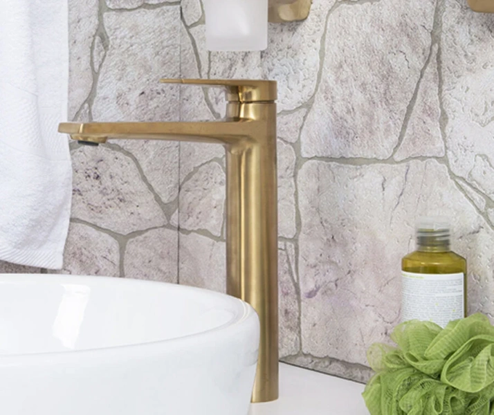 Смеситель для раковины WasserKRAFT Aisch матовое золото 5503H (детальная фотография), современные, hi-tech