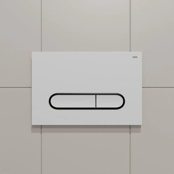 Клавиша смыва IDDIS Unifix белая/черный UNI01WBi77 (детальная фотография), пластиковые