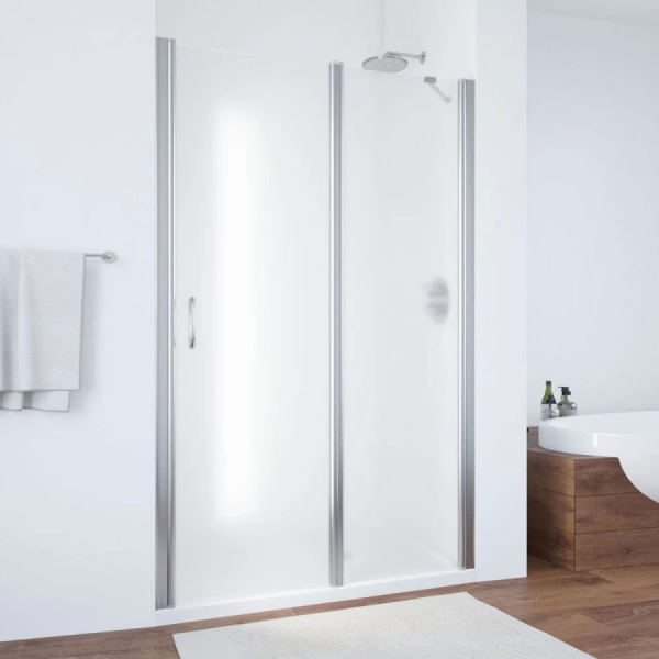 Душевая дверь профиль глянцевый хром стекло сатин Vegas-glass EP-F-1 110 08 10 R (детальная фотография)