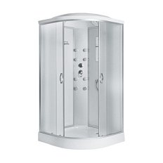 Душевая кабина, задняя стенка белая, стекло матовое, Erlit Comfort