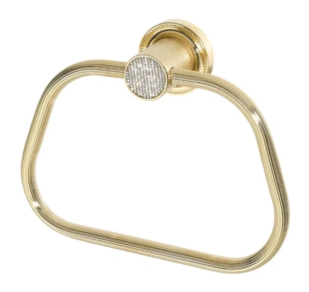 Полотенцедержатель Boheme Royal Cristal золото, прозрачные кристаллы 10925-G (детальная фотография)
