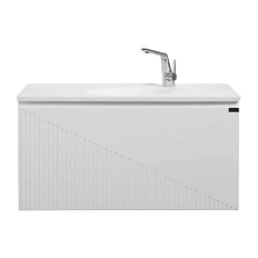 Тумба с раковиной подвесная Black&White Universe 90 см белая