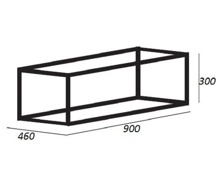 Консоль для раковины подвесная одноярусная Cezares CADRO-90/46/30-1C-SO-MET-ST (детальная фотография), в наличии