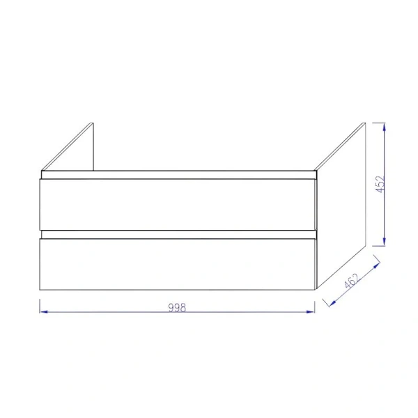 Тумба под раковину подвесная Jacob Delafon Madeleine 100 см правая, черная глянцевая EB2055-J52 (детальная фотография), нет в наличии