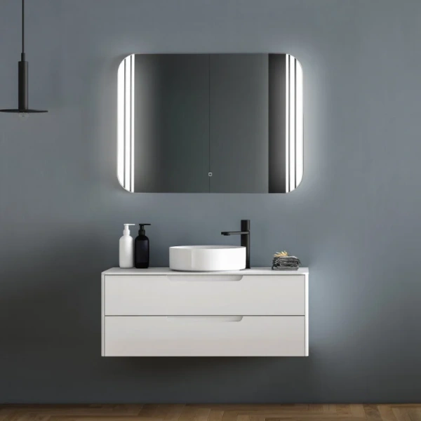 Зеркало с подсветкой Abber See 90 см прямоугольное AG6101S (детальная фотография), современные, hi-tech