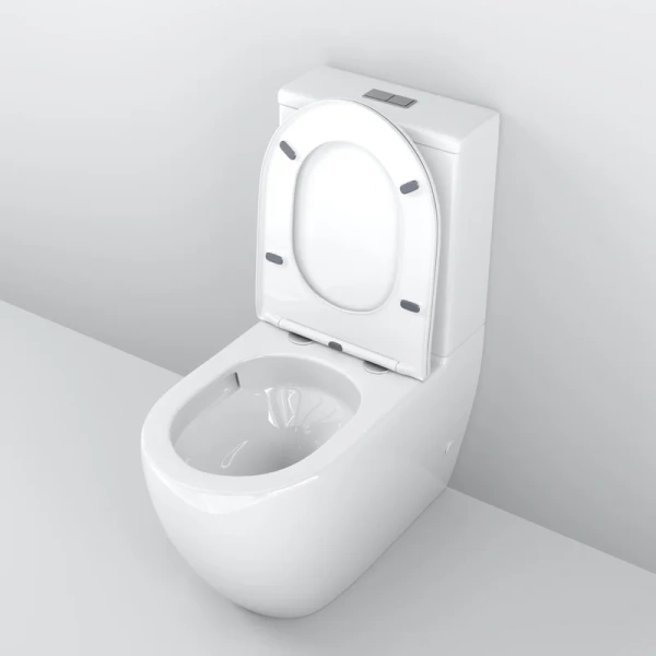 Унитаз компакт Grossman безободковый GR-4446SQ (детальная фотография), современные, hi-tech, круглые