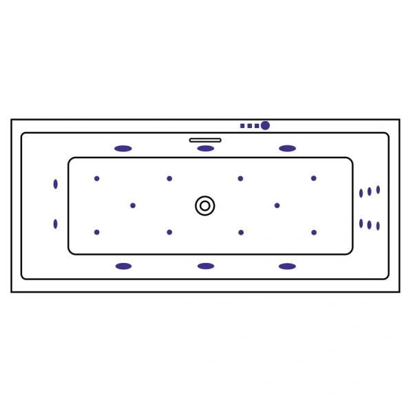 Ванна гидромассажная Excellent Heaven Slim Ultra 160 x 75 см, белый/бронза, WAEX.HEV16S.ULTRA.BR (детальная фотография), 160x75  см