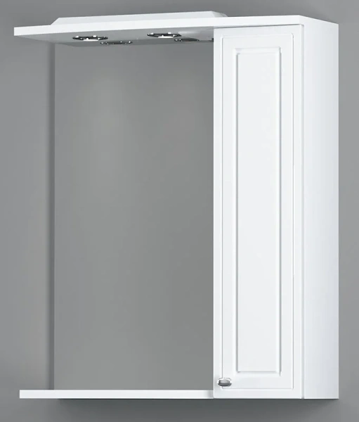 Зеркальный шкаф с подсветкой Damixa Palace One 60 см правый,  белый глянец M41MPR0601WG (детальная фотография), современные, hi-tech