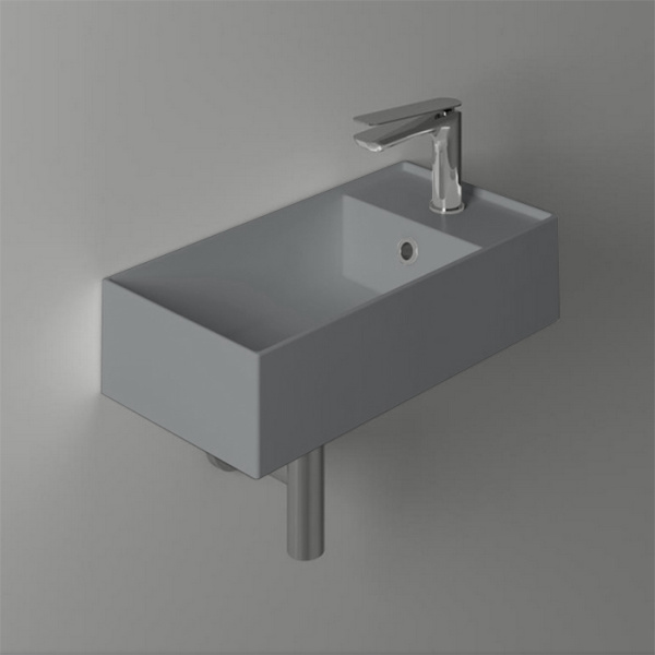 Раковина Simas Agile 50 см правая, Cemento Matt AG50 cemento matt*1 (детальная фотография), современные, hi-tech