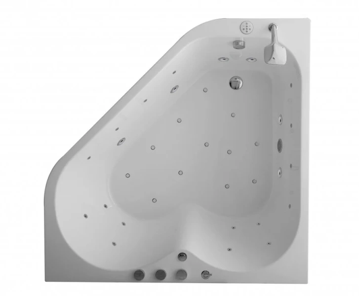 Ванна акриловая гидромассажная SSWW A2202DGSP, 150 x 150 см, с подсветкой, белая (детальная фотография), угловые, приставные, встраиваемые